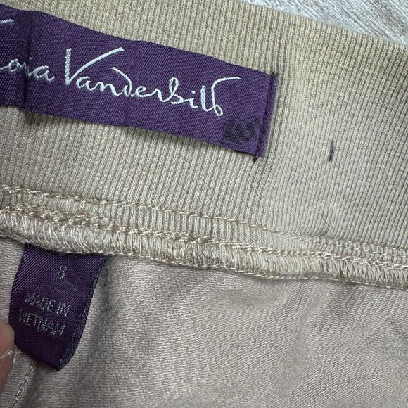 Gloria Vanderbilt Women's Tan Faux Wrap Skirt Skort Shorts NEW 8 Cotton Blend - Picture 5 of 8